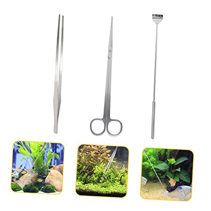 Abaodam Aquarium Plant Tools Kit Grass Edger Trimmer Hand Held Grass Trimmer for Aquarium Maintenance Metal Scissor for Glass Tanks
