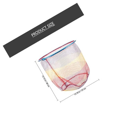 KESYOO Wear-Resist Fishing Net Replacement, Aluminum Alloy Deep Round Net Head 35cm with Anti-Hook Coating, Portable Foldable Fish Catching Mesh for Freshwater and Saltwater Anglers