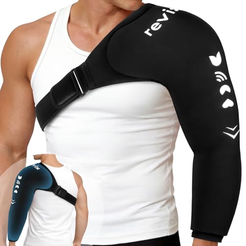 REVIX Arm Shoulder Ice Pack Rotator Cuff, Reusable Ice Sleeve, L | For Pitchers, Volleyball Players & Athletes, Eases Shoulder & Elbow Pain, Speeds Throwing Recovery with Gel Cold Packs - style: Large