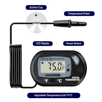 iPower 4 by 7-Inch 4W Reptile Heat Mat, LCD Digital Aquarium Thermometer, Under Tank Warmer Terrarium Heat Pad for Turtles Lizards Frogs and Other Small Animals, Multi Sizes