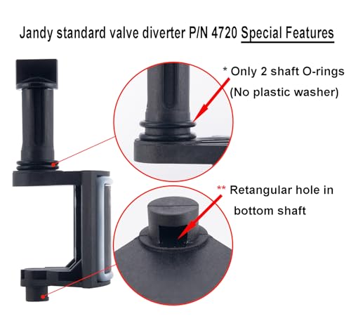 ATIE Pool Valve Diverter Kit 4720 Replacement for Jandy 2 Port or 3 Port Never Lube Pool Diverter Valve Standard Diverter 4720