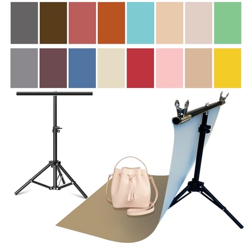 8PCS 16Patterns Product Photography Backdrops with Stand: Flat Lay Seamless 34x23in Paper Props - Tabletop Photo Backdrop Shoot for Jewelry Cosmetics Food - color: yellow Green gray