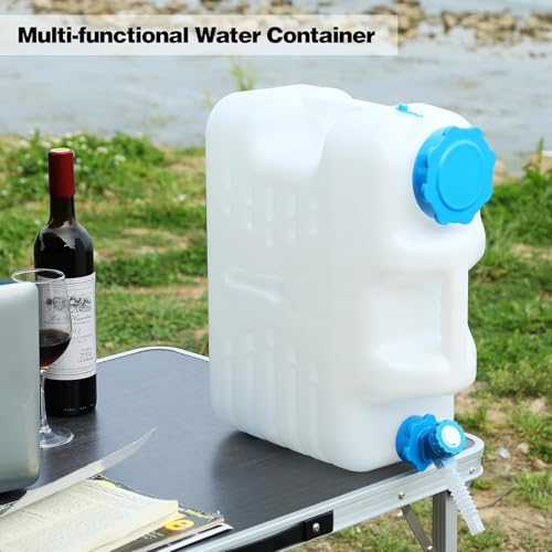 5 Gallon/18.5L Water Container with Spigot, Portable BPA Free Water Jug, Multifunction Water Tank for Camping Outdoor Hiking Picnic Supplies, Emergency Stroage, 4 Pack - size: 5 gal, 4 pack