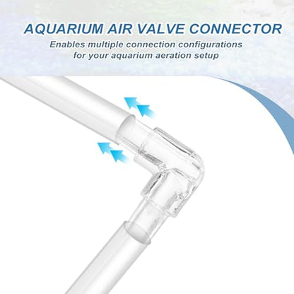 Aquarium Air Valve Connector, Aquarium Air Pump Accessories L Connector Plastic Inline Tubing, (12 Pcs), Intended for Fish Tank Oxygenation System - style: L Connector