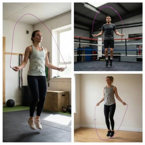 Elevate Rope Jump Rope for Men & Women, 5mm PVC Cable, 10 ft Adjustable - color: Fuchsia