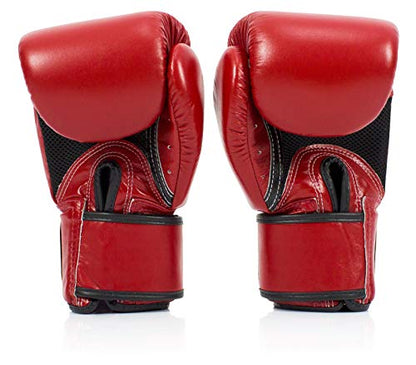 Fairtex BGV1BR Breathable Boxing Gloves, Lightweight Shock Absorbent Gear - color: Red, size: 16 oz