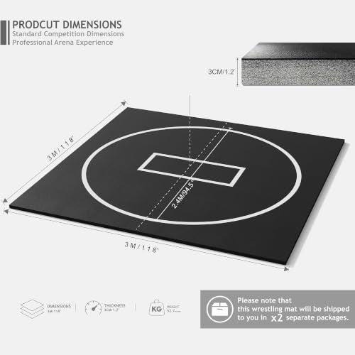 Wrestling Mat - Foam or Inflatable Wrestling Mats for Home, Jiu Jitsu Mats Kids, Thick Training Exercise Mats for BJJ, Gymnastics, Judo, Martial Arts, Boxing, Yoga