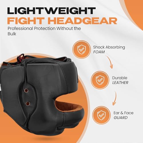 Green Hill Professional Boxing Headgear for Men & Women | Designed for boxing, MMA and Muay Thai with durable leather, protective padding and a secure fit for sparring. - size: Medium
