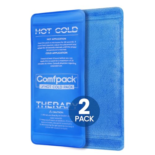 Soft Ice Packs for Injuries Reusable, Double Side Hot Cold Therapy | 2 Pack, Gel Ice Packs for Injuries, Headaches, Muscle Pain Relief, Long-Lasting Ice Pack for Knee, Shoulder, Ankle, Leg, Neck - size: 9.1×3.8 Inch