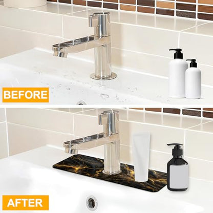 2 Pack Faucet Mat for Kitchen Sink Splash Guard Bathroom 15.5"X5.5"