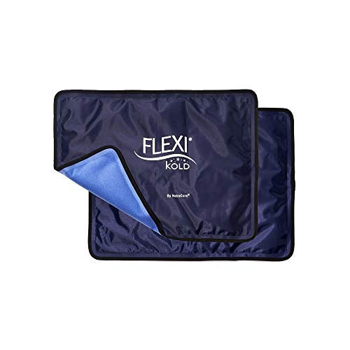 FlexiKold Ice Packs for Injuries Reusable with Straps – Cold Compress Gel Cold Pack, Ice Pack for Knee, – Flexible Medical Ice Wrap for Back, Shoulders, Legs, Muscle Pain – Standard – 2 Pk - style: Large 2-Pack