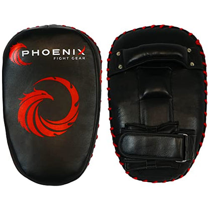 Impact Curved Thai Pads for Training, Solid Handle Grip, Curved Kickboxing Strike Shield, Kick pad, MMA, Martial Arts, Taekwondo, Knees, Punches, Kicking, and Elbow Target (Pair)