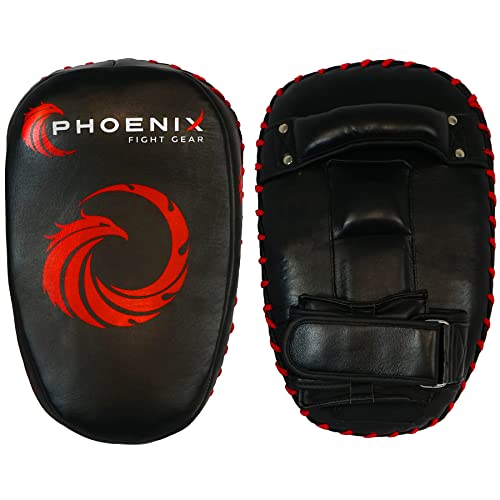 Impact Curved Thai Pads for Training, Solid Handle Grip, Curved Kickboxing Strike Shield, Kick pad, MMA, Martial Arts, Taekwondo, Knees, Punches, Kicking, and Elbow Target (Pair)