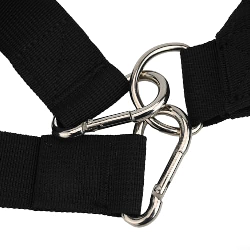 Sled Harness For Exercises, Adjustable Nylon Running Resistances Training Belts With 5.1ft Rope Kit For Footballs Basketballs Strength Building, Black