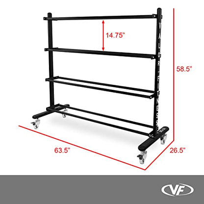 Valor Fitness 4-Tier Exercise Ball Storage Rack with Wheels – Holds Up to 20 Medicine, Slam, and Wall Balls – Durable Home Gym Sports Equipment Organizer