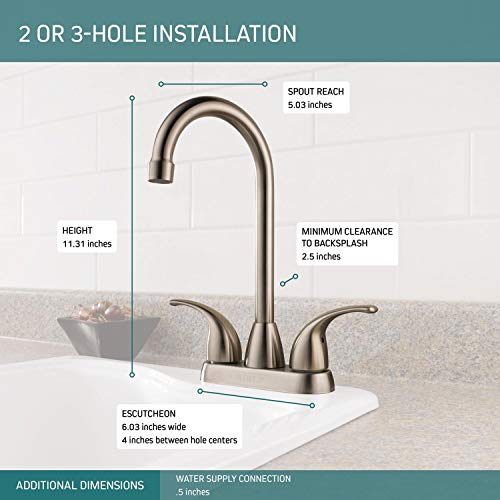 Peerless Tunbridge 2-Handle Bar-Prep Kitchen Sink Faucet, Stainless P288LF-SS - color: Stainless