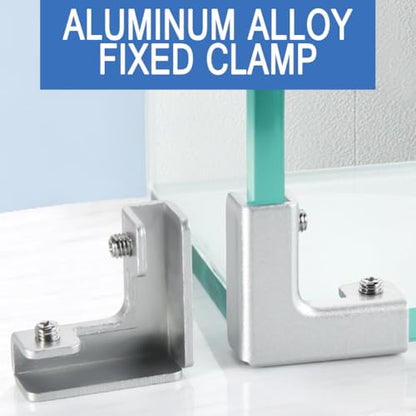 Aluminum Alloy Tile Clamp Fixed Clamp - Aluminum Alloy Fixing Clip Kit with Screw and Silicone Elastic Pad, for Assembly and Reinforcement of Showcases, Fish Tanks, Aquariums and More of Thick 7mm - color: 7mm