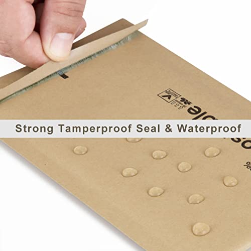 6x10 100% Biodegradable Bubble Mailers,25 Count Kraft Brown #0 Compostable Padded Packaging Wrap Envelopes Pouches Eco Friendly Self Seal Bags - color: Brown