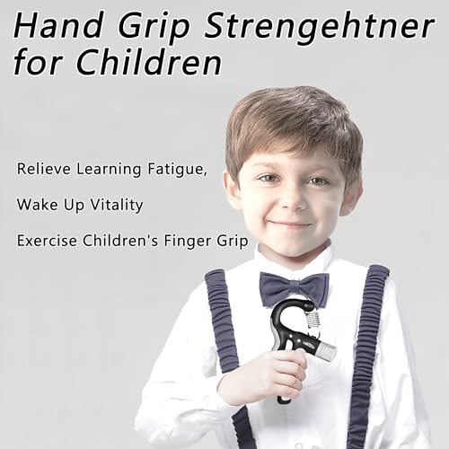 Hand Grip Strengthener for Kids and Youth, Adjustable Resistance Hand Gripper 11-45Lbs, Hand Grips for Strength Training, Stress Relief Grip - color: Black-1 pack