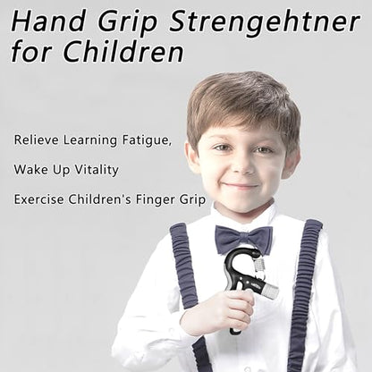 Hand Grip Strengthener for Kids and Youth, Adjustable Resistance Hand Gripper 11-45Lbs, Hand Grips for Strength Training, Stress Relief Grip - color: Black-1 pack