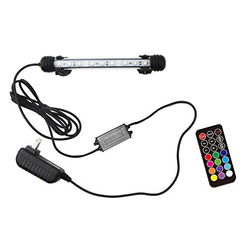 LED Aquarium Light, 7.5inch Colorful Fish Tank Light Submersible Underwater Crystal Glass LEDs Lights, 9 LEDs Beads, Brightness Adjustable Memory Function, LED Light bar Stick for Fish Tank - size: 7.5 Inch (Pack of 1)