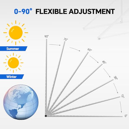 45 Inch 4 Sets Solar Panel Mounting Brackets Kit 0-90 Adjustable Solar Panel Tilt Mount Brackets for 100-400W Panels Windproof for Roof,RV,Ground,Boat and Off-Grid. (4Sets)