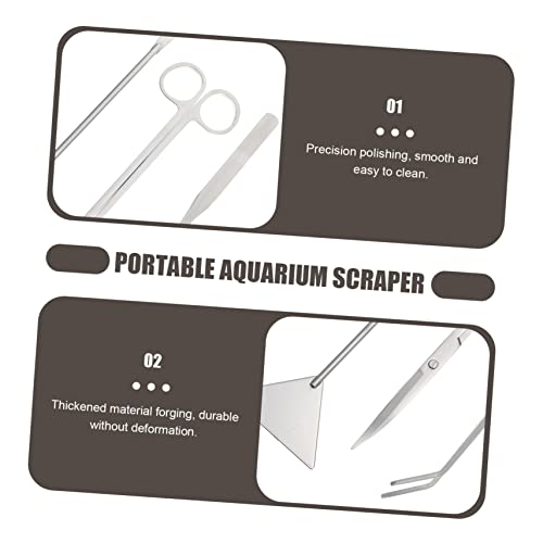 BESPORTBLE Stainless Steel Aquarium Scissors Multi-Function Tools Scraper Shovel Tweezer for Aquascaping