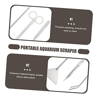 BESPORTBLE Stainless Steel Aquarium Scissors Multi-Function Tools Scraper Shovel Tweezer for Aquascaping