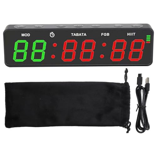 LICAEVEY Gym Timer Clock, Magnetic Rechargeable Interval Timer with Stopwatch, Portable Workout for Home Gym, Boxing, Fitness Training