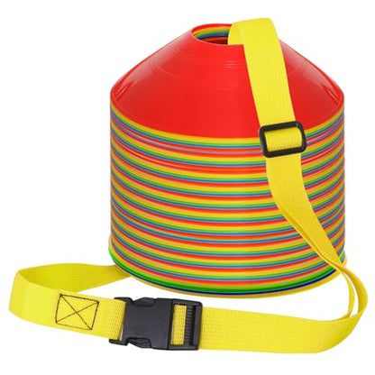 6.5 Feet Strap Cone Carrier,Sport Cone Carrying Strap for Soccer Training and Agility Practice - color: Yellow