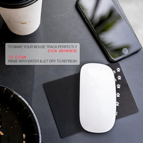 Mouse Pad Adhesive Bottom - Sticks to Any Surface - Portable - Webcam Covers and Screen Cleaner Included (Cat Paw) - color: CAT PAW
