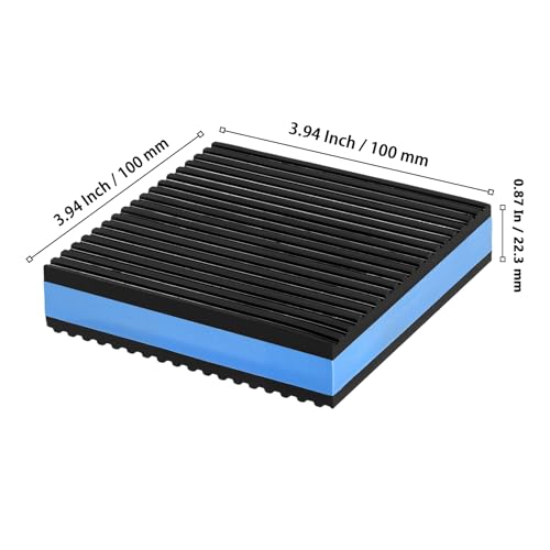 8 Pack 4 x 4 x 7/8 Inch Anti Vibration Pads, Rubber Isolation Pads, EVA Pad for HVAC Air Conditioner, Compressors, Washer and Dryer, Treadmills