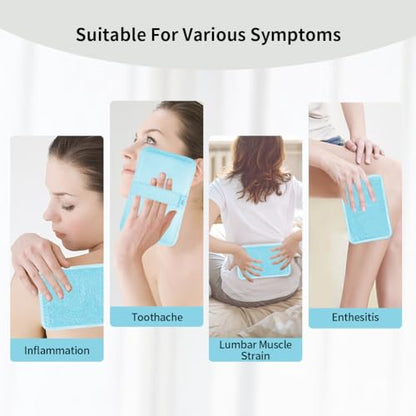 Ice Packs for Injuries Reusable, Hot & Cold Therapy | Gel ice Pack for Pain, Swelling, Injuries of Knee, Shoulder, Foot, Back, Ankle, Neck, Elbow, Wisdom Tooth - style: Rectangle - Blue