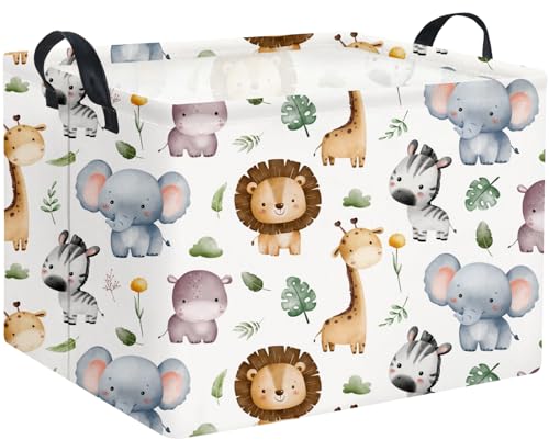 Rectangular Woodland Animal Basket Baby Storage Basket Storage Bin Organizer Box Animal Room Decor(Animal Basket) - color: Animal Basket