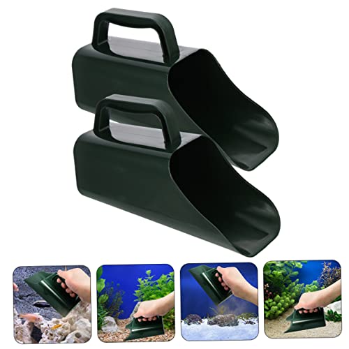 HANABASS 2pcs Design Aquarium Cleaning Shovel Multifunctional Fish Tank Scoop for Sediment Removal Comfortable Grip Material for Aquarium Maintenance
