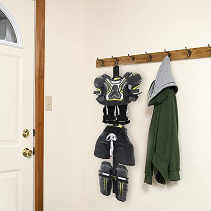 Hockey Hanger Portable Hanging Dryig Rack Hockey Gifts for Home and Outdoor Using in Ice Hockey Skating Football Camping Fishing 5 Hooks (Black) - color: Black