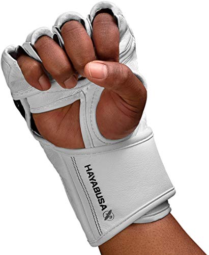 Hayabusa T3 4oz Pro Style MMA Gloves for Men and Women - color: White/Black, size: Medium