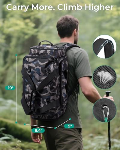 BAGSMART 4-IN-1 Gym Bag for Women Men, TSA Duffle Bag for Travel - color: Desert Khaki