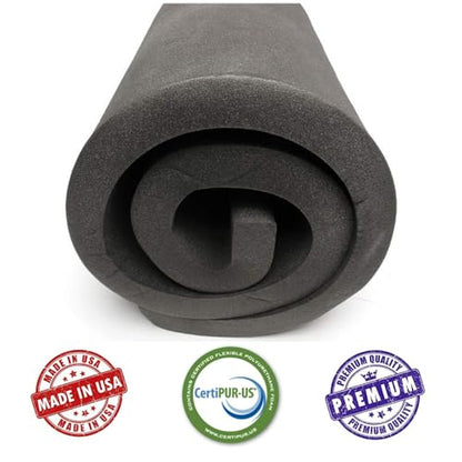 AKTRADING CO. 5" H X 24" W X 72" L CertiPUR-US Certified Rubber Foam Sheet Cushion (Seat Replacement, Upholstery Sheet, Foam Padding, Acoustic Foam Sheet) - size: 5" H X 24" W X 72" L