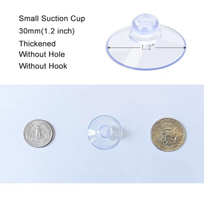 AQUANEAT 20 Packs Suction Cups 1.2 Inch Clear Sucker Pads Without Hook for Glass Home Organization Decoration