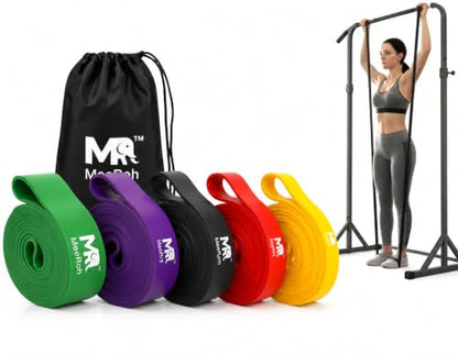MeeRoh Pull Up Assist Bands – 100% Latex Free TPE Resistance Bands for Pull Ups – Heavy Duty Assisted Pullup Band Set for Calisthenics, Strength Training, Mobility & Home Gym Workout (5-Pack Set)