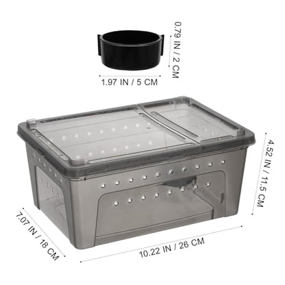 Plastic Reptile Terrarium Box for Small Crawling Pets Easy Assembly and Cleaning Safe Smooth Surface Pet Lizard and Bearded Dragon Enclosure Black Kit