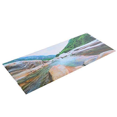 PVC Mountain Interval Rivers Fish Tanks Wallpaper, Aquarium Background Poster, Non - Glare Decor with Adhesive Backing for Freshwater Saltwater Tanks, 122x50cm