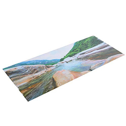 PVC Mountain Interval Rivers Fish Tanks Wallpaper, Aquarium Background Poster, Non - Glare Decor with Adhesive Backing for Freshwater Saltwater Tanks, 122x50cm