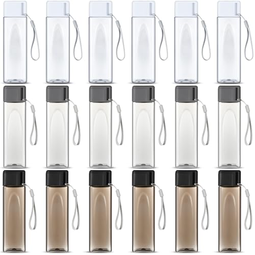 Mifoci 20 Pack 17 oz Plastic Water Bottles, Grey, White, Black, Rectangle - color: Grey, White, Black