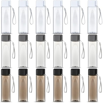 Mifoci 20 Pack 17 oz Plastic Water Bottles, Grey, White, Black, Rectangle - color: Grey, White, Black