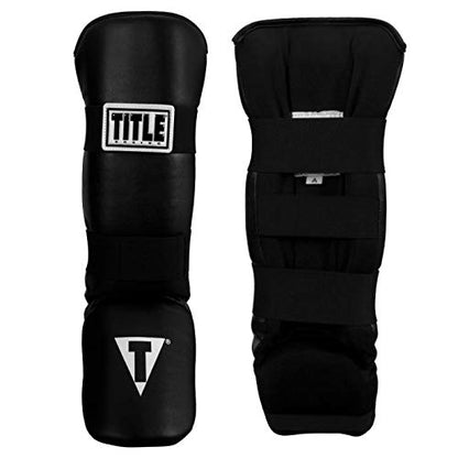 TITLE Boxing Vinyl Shin & Instep Guards 2.0 - Muay Thai, MMA, Kickboxing, Martial Arts Shin Pads - size: Child