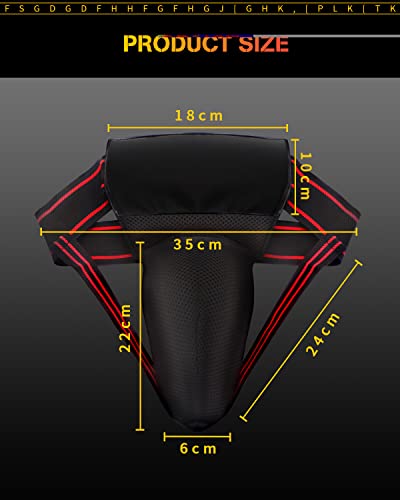 Men's Groin Protector Cup, Boxing MMA Muay Thai Guard, 30-42 in Waist | Protective groin cup for men practicing boxing, MMA, Muay Thai, kickboxing, and other contact sports; fits 30-42 in waists.