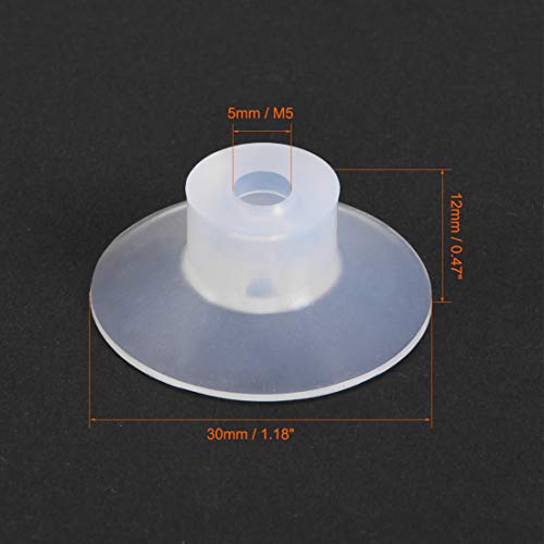 uxcell Suction Cups, 30mm Diameter x M5 Joint Silicone Vacuum Pneumatic Suction Cup 4pcs