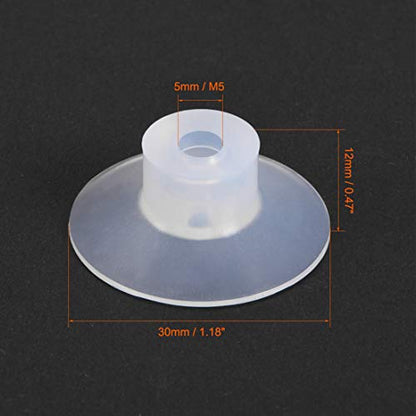 uxcell Suction Cups, 30mm Diameter x M5 Joint Silicone Vacuum Pneumatic Suction Cup 4pcs